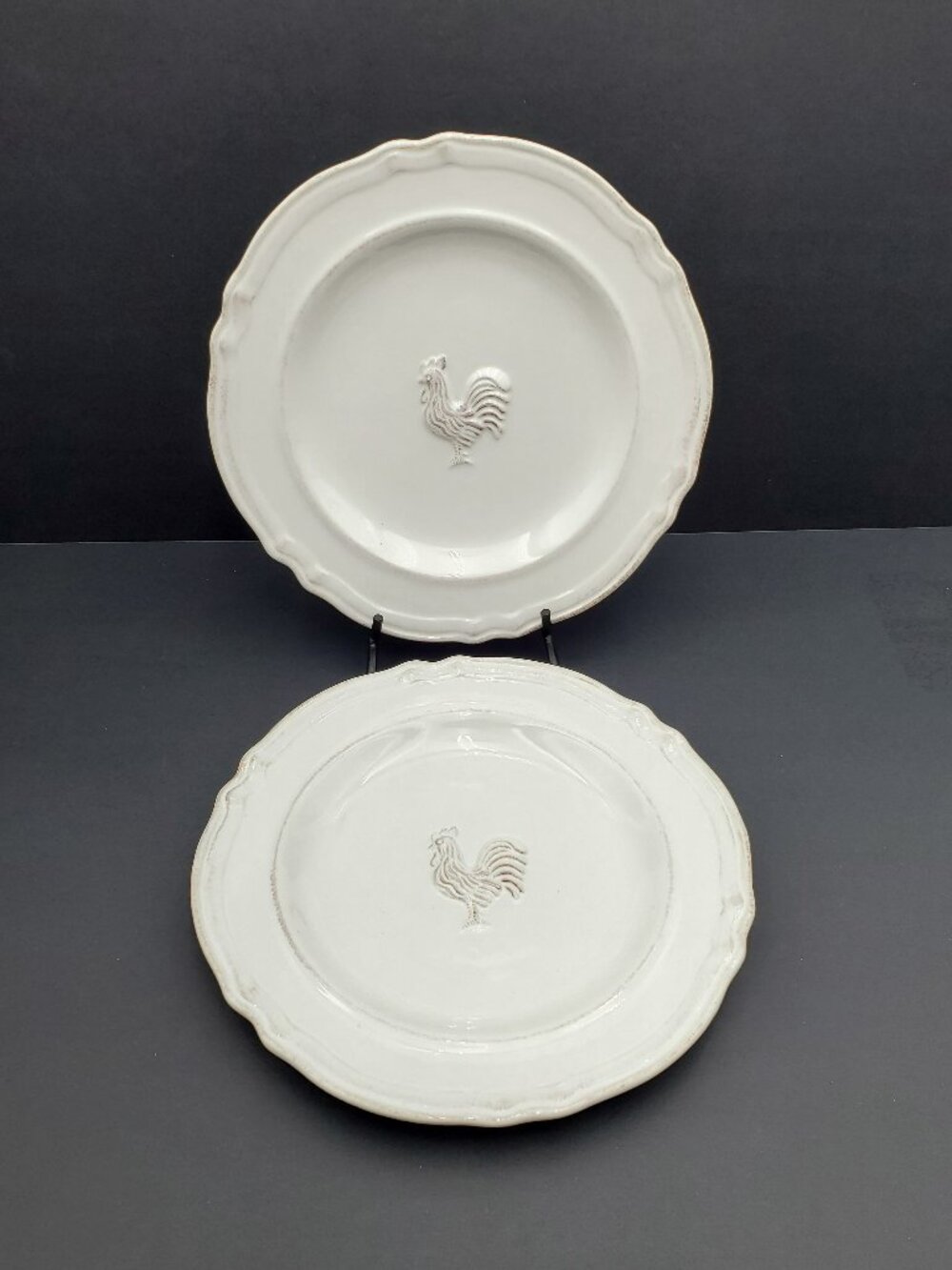 Williams-Sonoma Marketplace Rooster Salad Plates Embossed Rooster Lunch Plates
